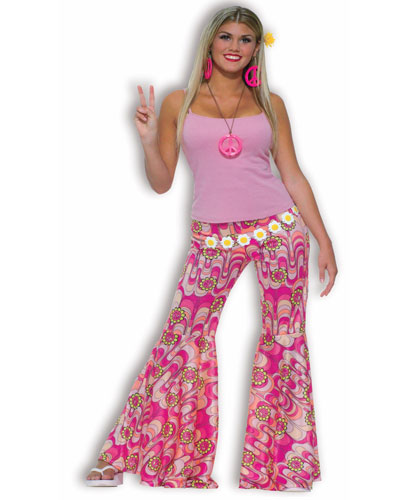 Flower Power Bell Bottoms Pants Adult Costume