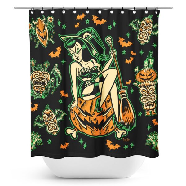 Hallow-Tiki Shower Curtain