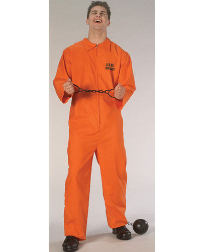 Jail Bird Orange Jumpsuit Adult Costume