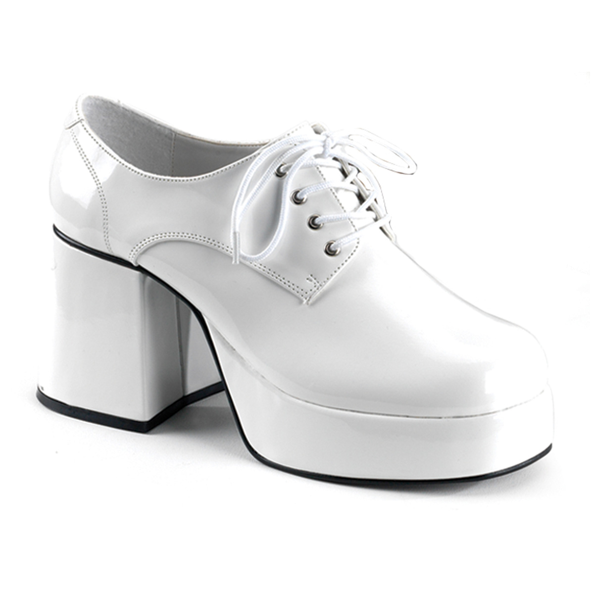 Jazz-02 Men's White Platform Disco Shoes