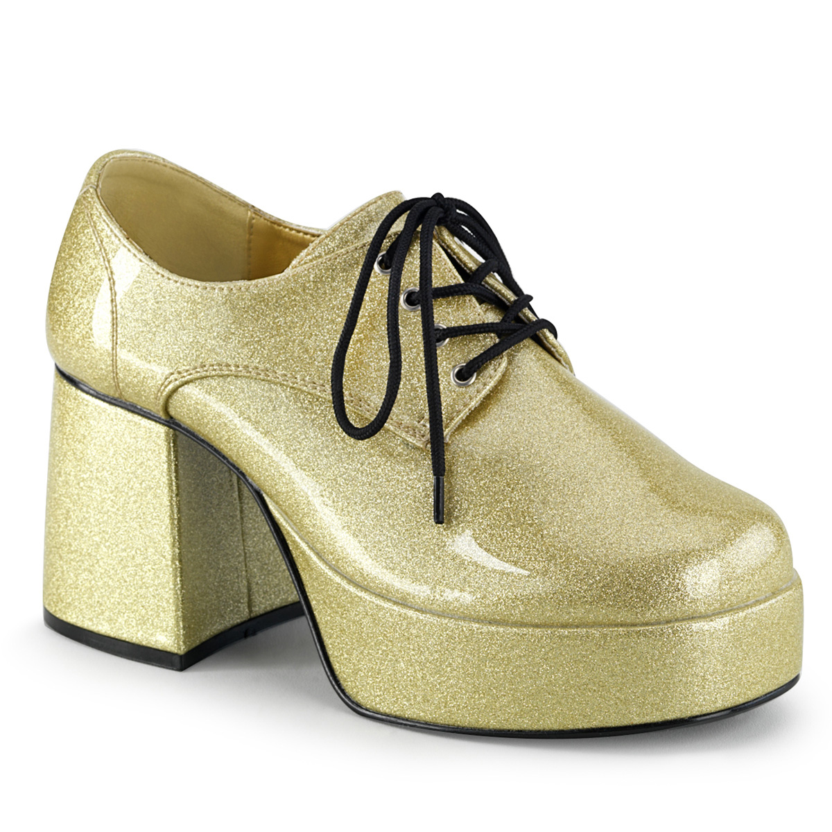 Jazz-02G Men's Gold Platform Disco Shoes
