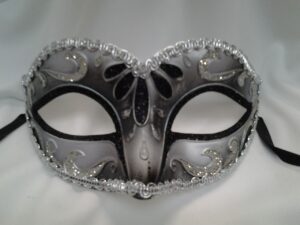 Silver and Black Mardi Gras     Mask