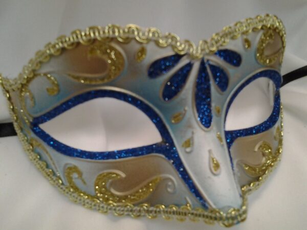 Blue and Gold Mardi Gras Mask