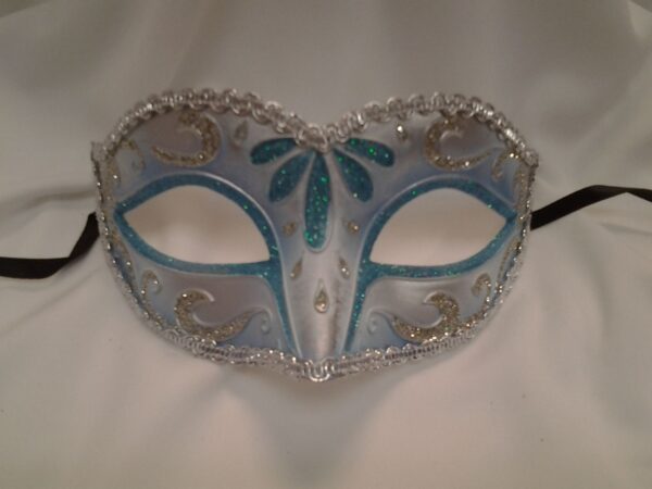 Blue and Silver Mardi    Gras Mask