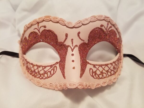 Pink Glitter Mardi Gras Mask