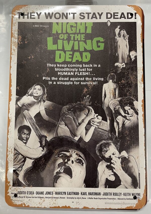 Night of the Living Dead Wall Tin  Sign