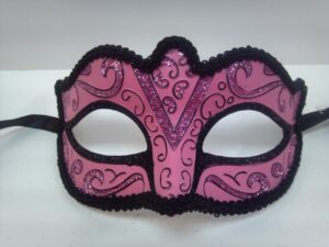 Pink and Black Masquerade Mask