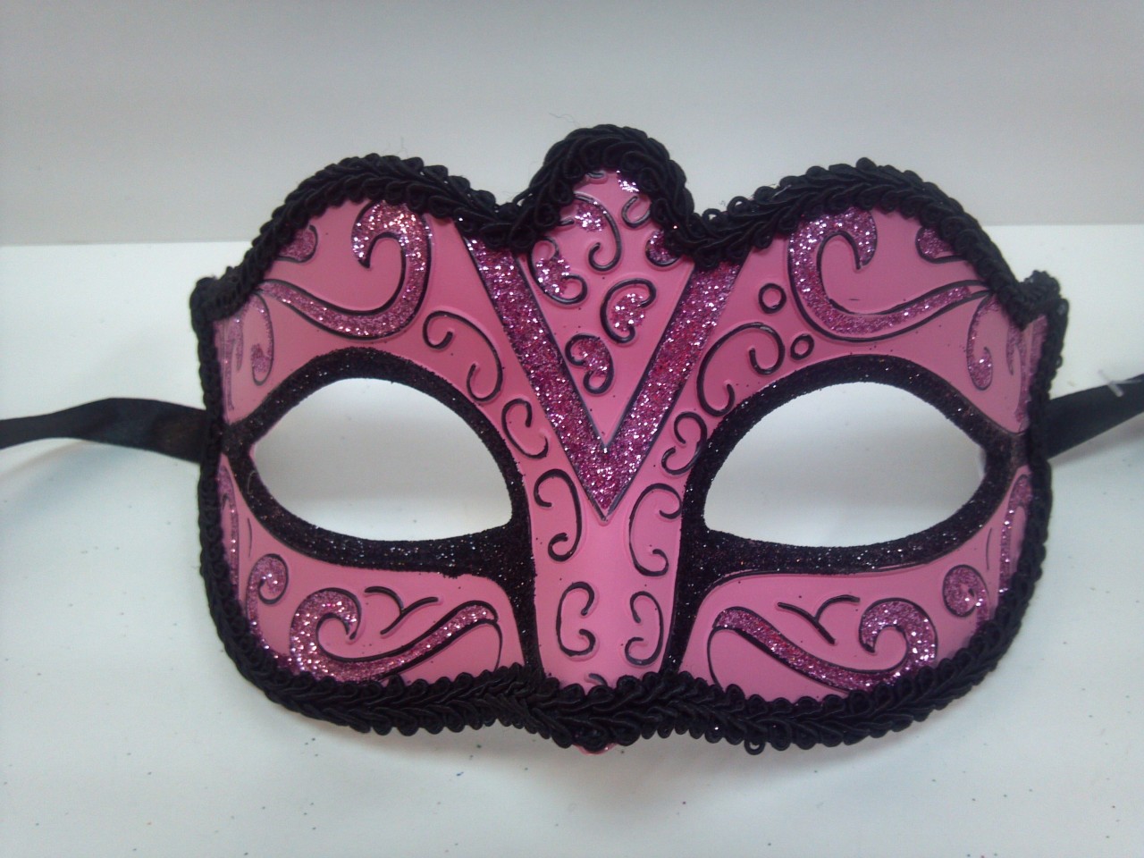 Pink and Black Masquerade Mask