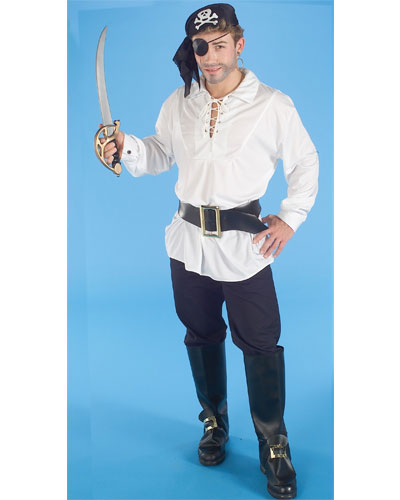 Swashbuckler White Pirate Shirt Adult Costume