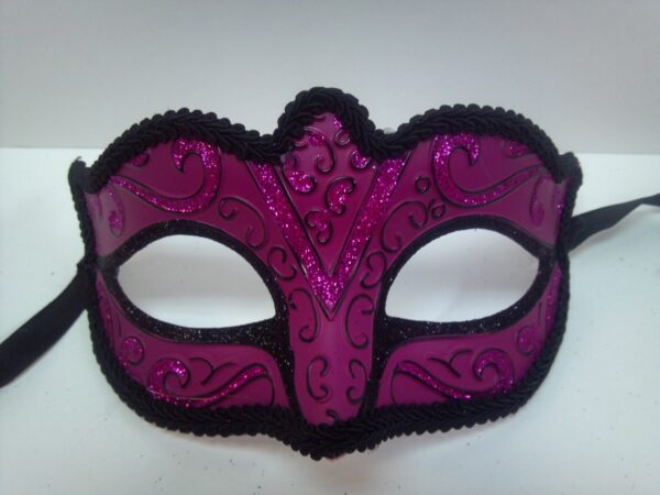 Hot Pink and Black Masquerade Mask