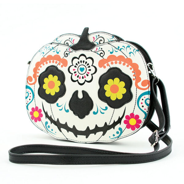 Sugar Skull Pumpkin Cross Body Bag