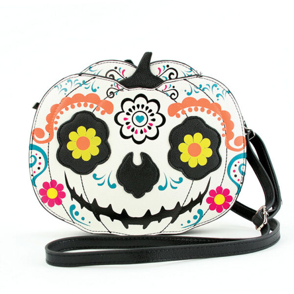 Sugar Skull Pumpkin Cross Body Bag