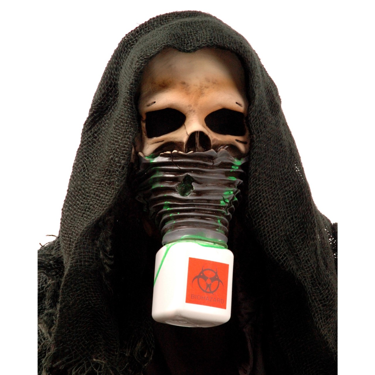 Survivor Latex Skull Gas Mask with Hood