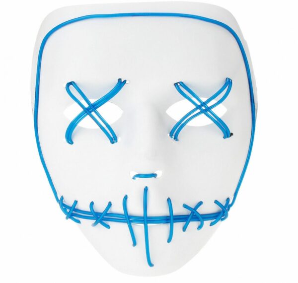 White and Blue LED Light Up Mask