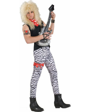 Zebra Print Pants 80's Rocker Adult Costume