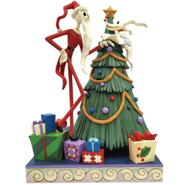 Disney Traditions Nightmare Before Christmas Santa Jack and Zero with Tree Decking the Halls