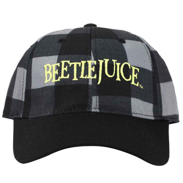 Beetlejuice Logo Embroidered Twill Plaid Hat