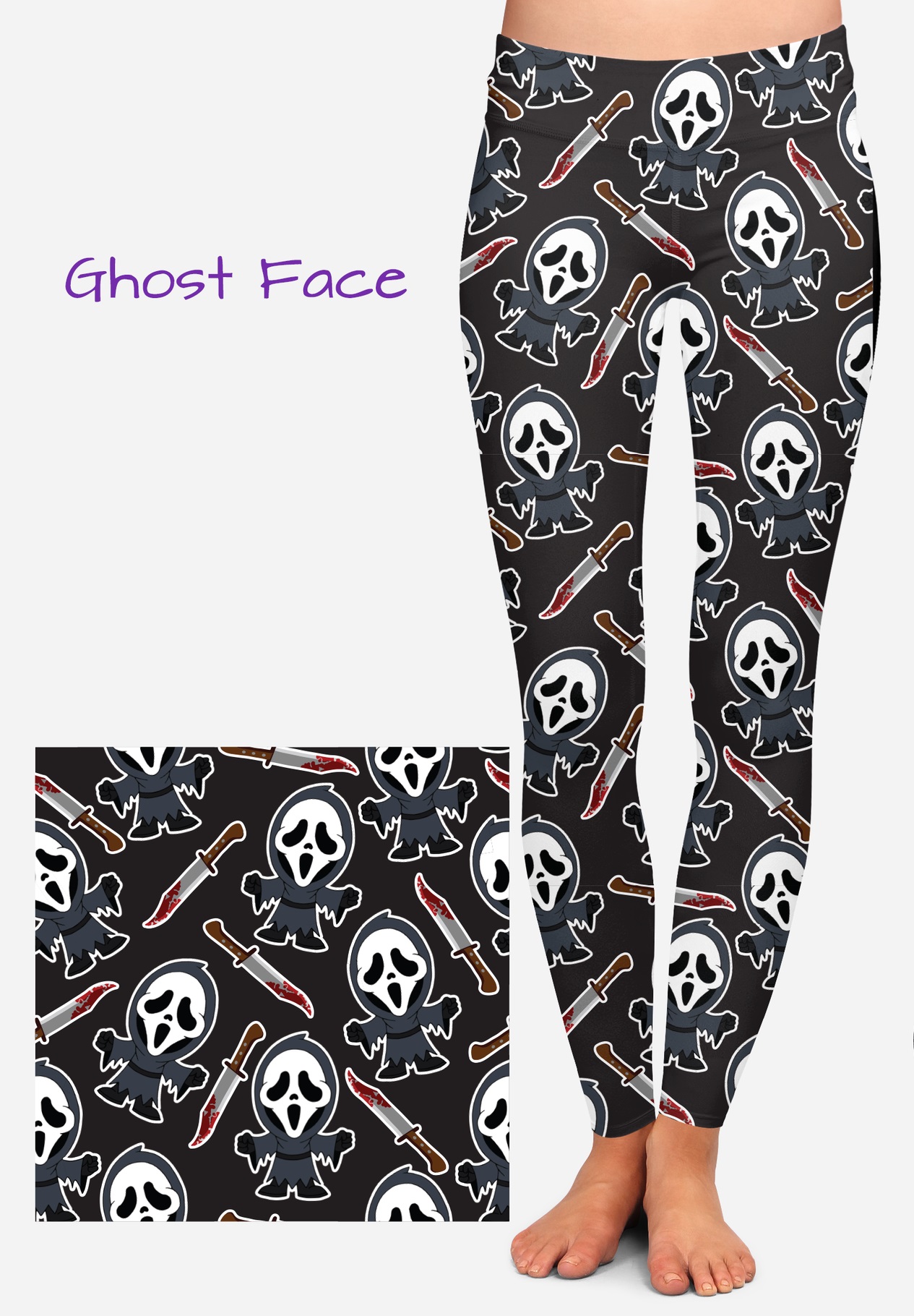 Ghost Face Scream Leggings - Screamers Costumes