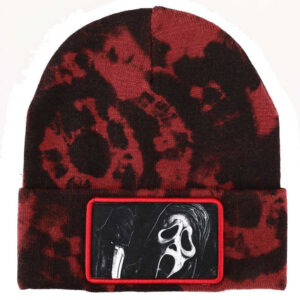 Ghost Face Scream Sublimated Patch Tie Dye Beanie