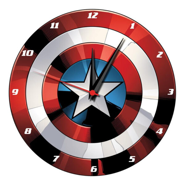 Marvel Captain America Shield 13.5" Wood Wall Clock