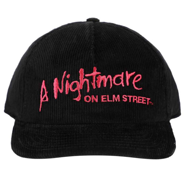 Nightmare On Elm Street Embroidered Logo Corduroy 5 Panel Hat