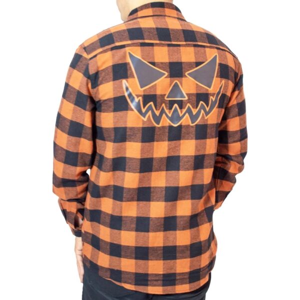Trick Or Treat Pumpkin Orange Men's Flannel Shirt