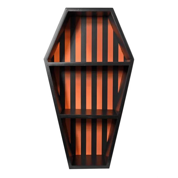 Coffin Shelf - Orange Black Stripe