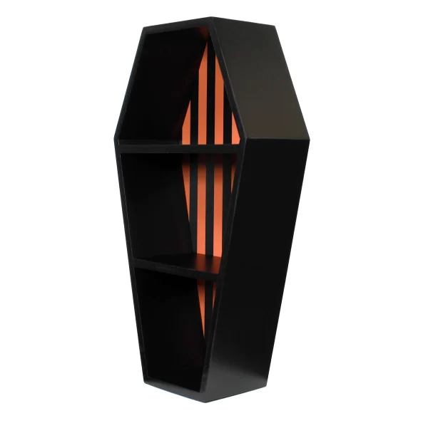 Coffin Shelf - orange Black Stripe