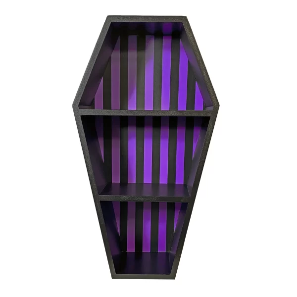 Coffin Shelf - Purple Black Stripe