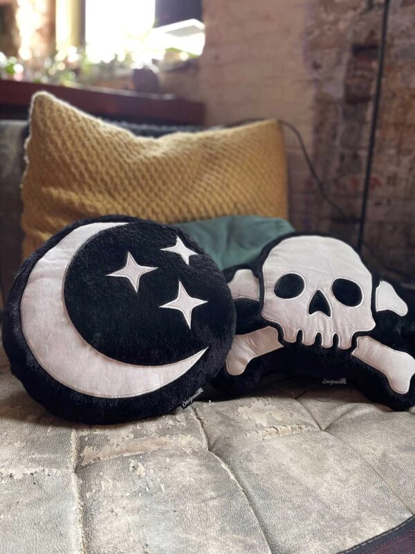 Furry Moon and Stars Pillow