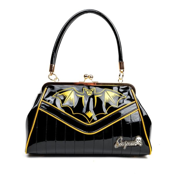 Nokturnal Bat Gold Kisslock Purse