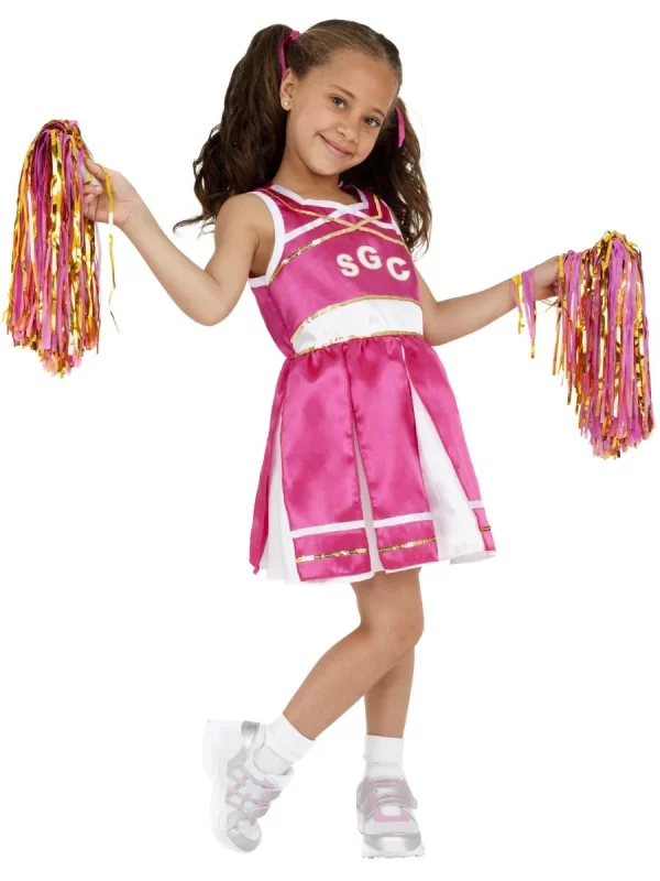 Child wearing pink Cheerleader Costume