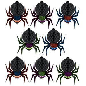 Eight Spiders white background.