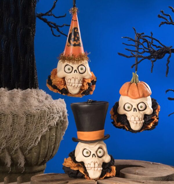 Skelly Head Ornament - Set of 3