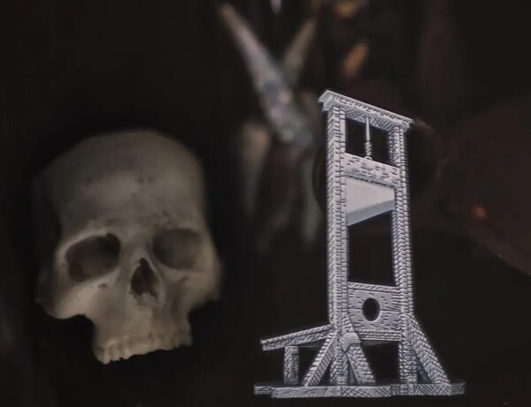 Guillotine Enamel Pin