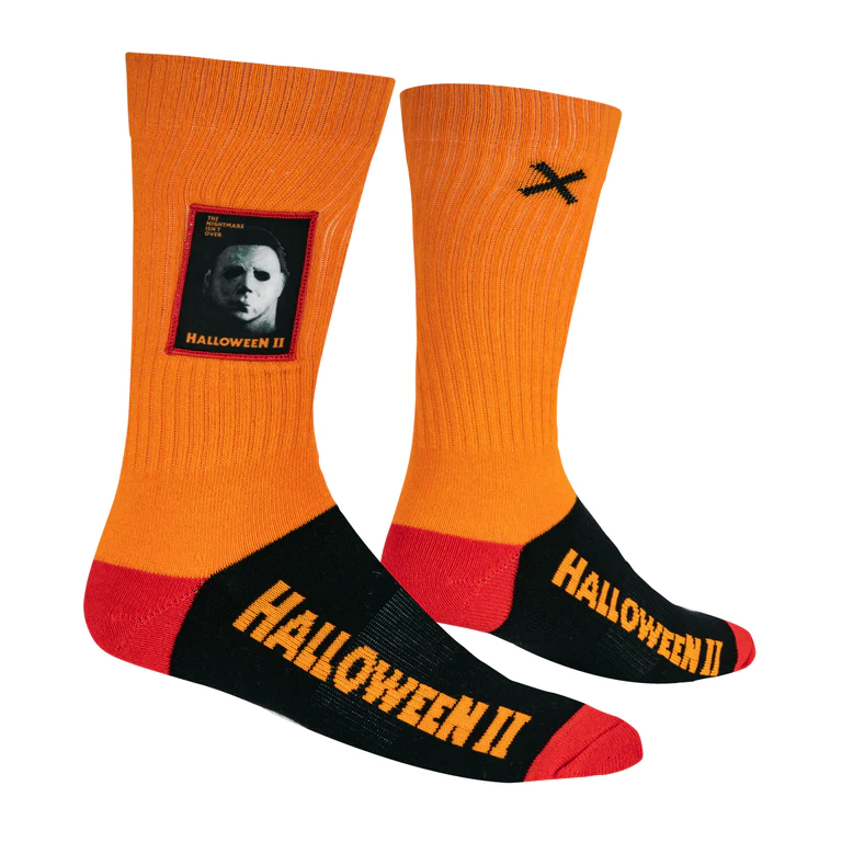 Halloween Michael Myers Patch - Men's Crew Sideways Socks