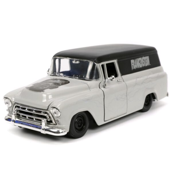 Hollywood Rides Universal Monsters Frankenstein 1957 Chevy Suburban 1:24 Scale Die-Cast Metal Vehicle with Figure - Image 3