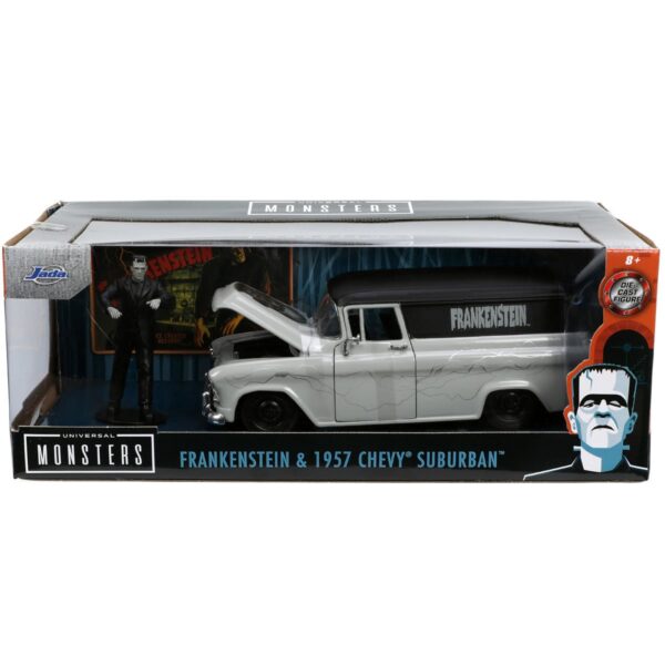 Hollywood Rides Universal Monsters Frankenstein 1957 Chevy Suburban 1:24 Scale Die-Cast Metal Vehicle with Figure - Image 7