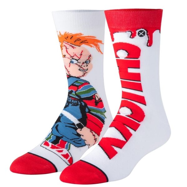Chuckys Revenge Mix Match Knit Socks featuring Chucky and character name