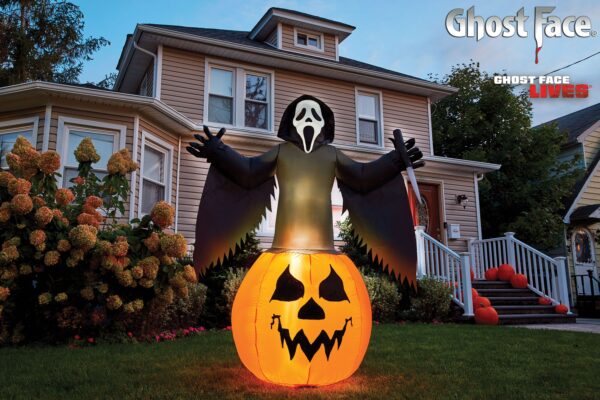 Ghost Face® Pumpkin Lawn Inflatable