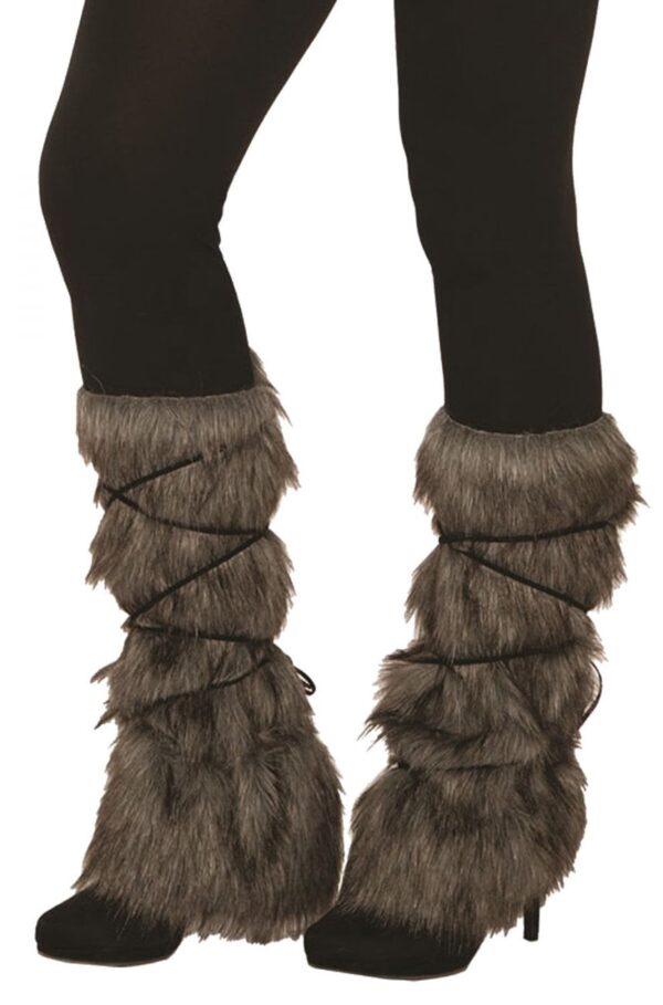 Viking Unisex Fur Leg Guards - Image 3