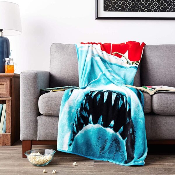 Jaws Movie Poster Throw Blanket