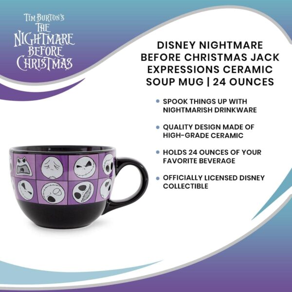 Disney The Nightmare Before Christmas Jack Expressions Ceramic Mug 24 oz. Large Coffee Cup - Image 4