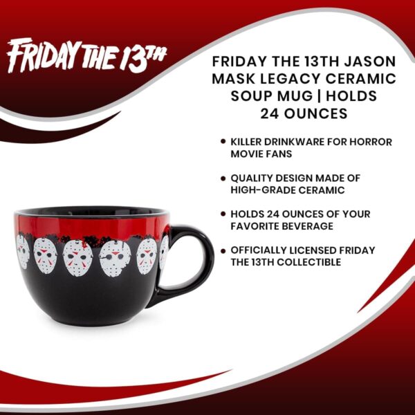 Friday the 13th Jason Mask Mug 24-Ounce Large Coffee Cup - Image 4