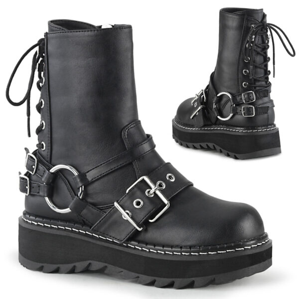 Lilith-210 Women's Goth Rear Lace-up Ankle Boots