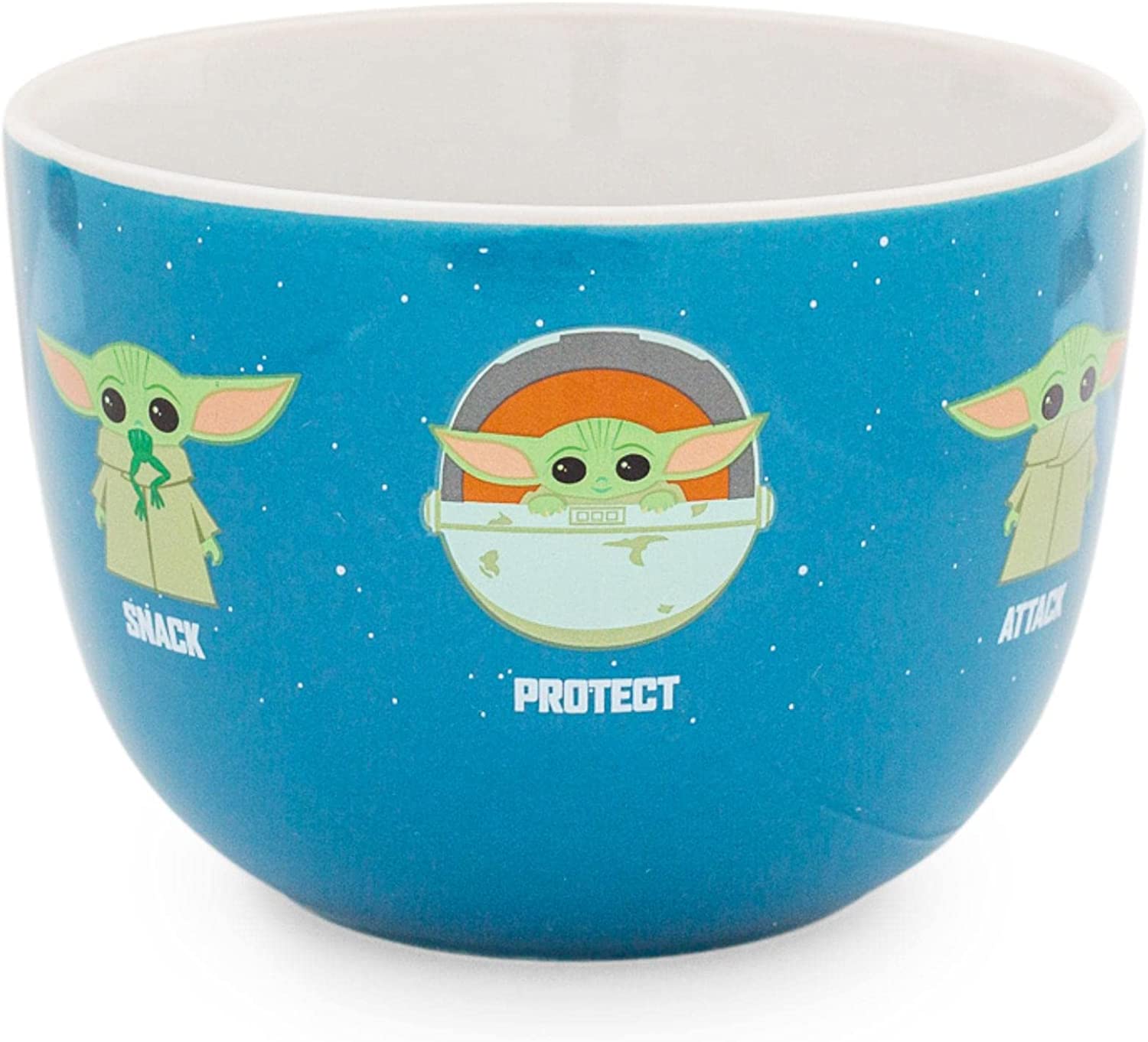 Silver Buffalo Star Wars: The Mandalorian Grogu Snack Time Ceramic Soup  Mug | 24 Ounces