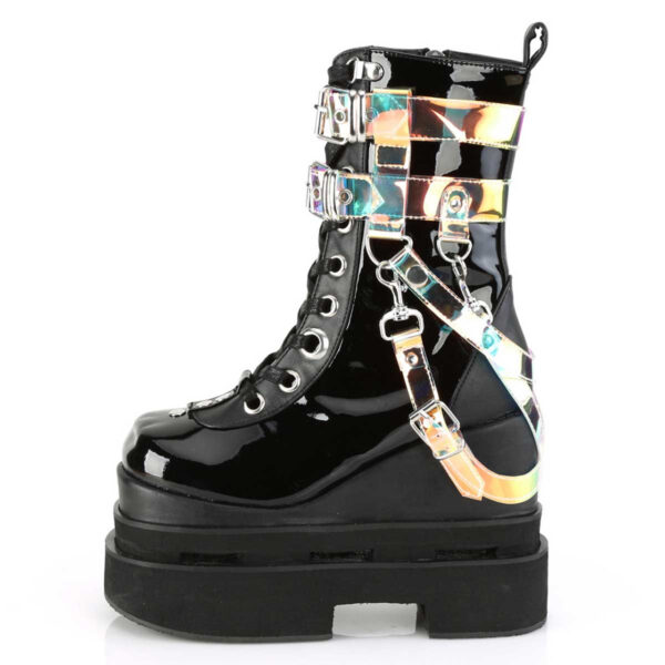 Eternal-115 Women's Triple Tiered Wedge Cutout Platform Boots - Image 2