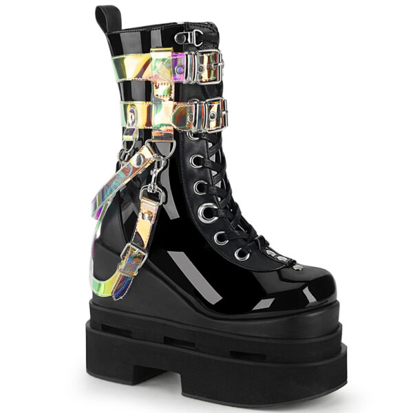 Eternal-115 Women's Triple Tiered Wedge Cutout Platform Boots
