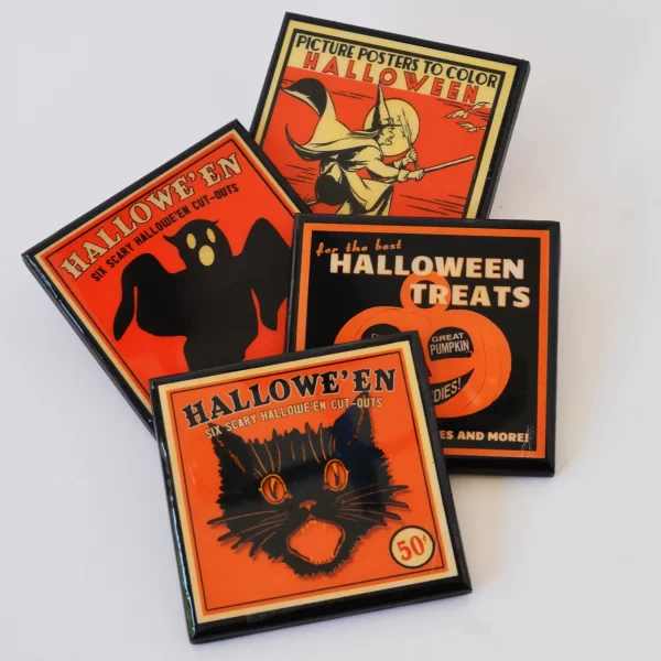 Trick or Treat! Vintage Halloween Drink Coaster Set
