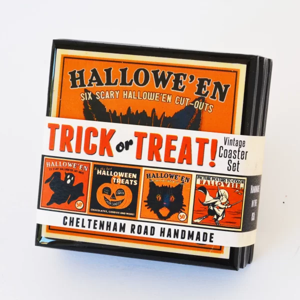 Trick or Treat! Vintage Halloween Drink Coaster Set - Image 2
